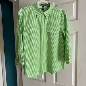 Lauren Ralph Lauren XL Striped 3/4 Sleeve 100% Cotton